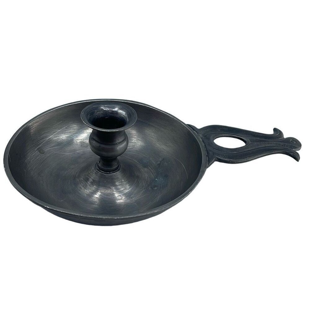 Vintage MCM Italy pewter candle stick holder.
